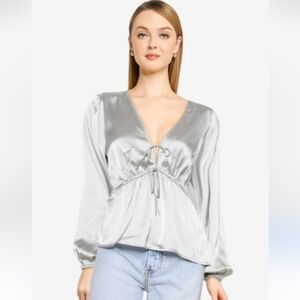 Abercrombie & Fitch Shimmering Gray Blouse
